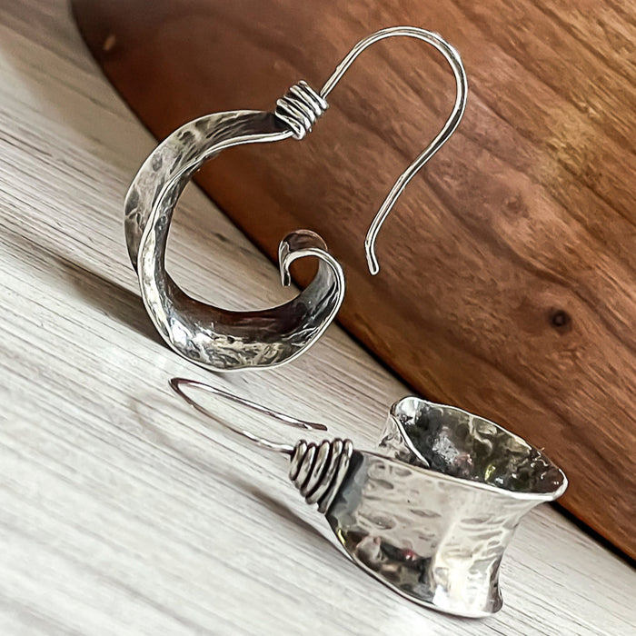 sterling silver saddle hoop earrings