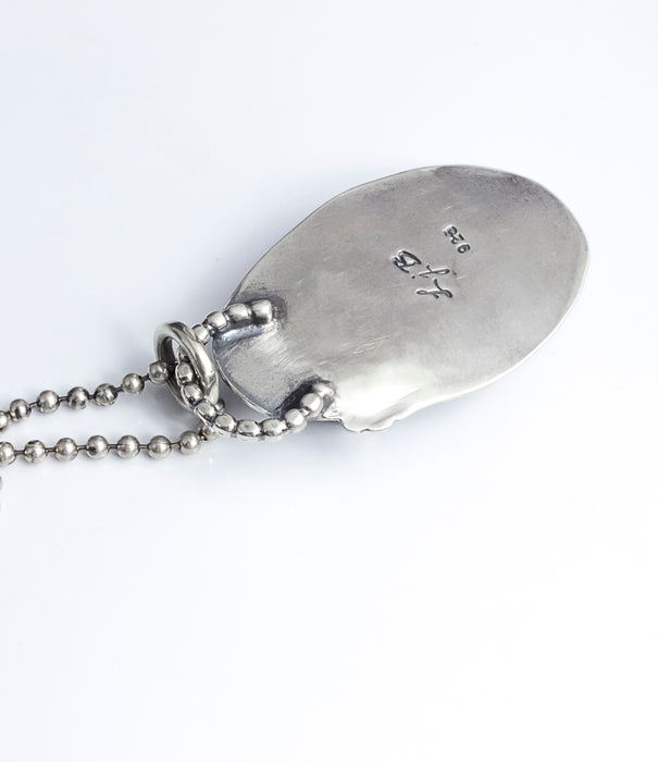 sterling silver stone pendant