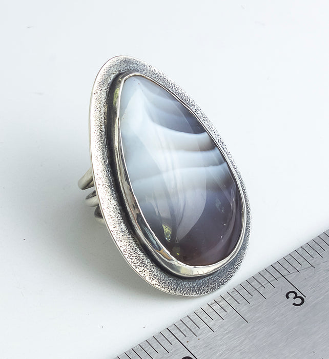 sterling silver botswana agate ring