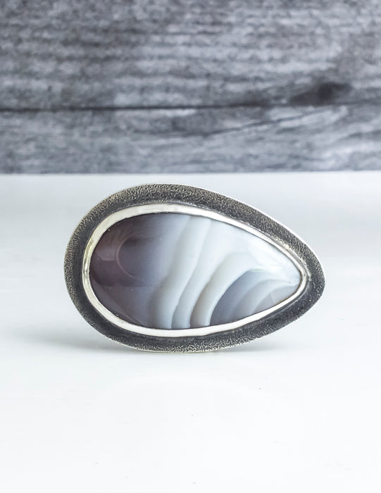 sterling silver botswana agate ring