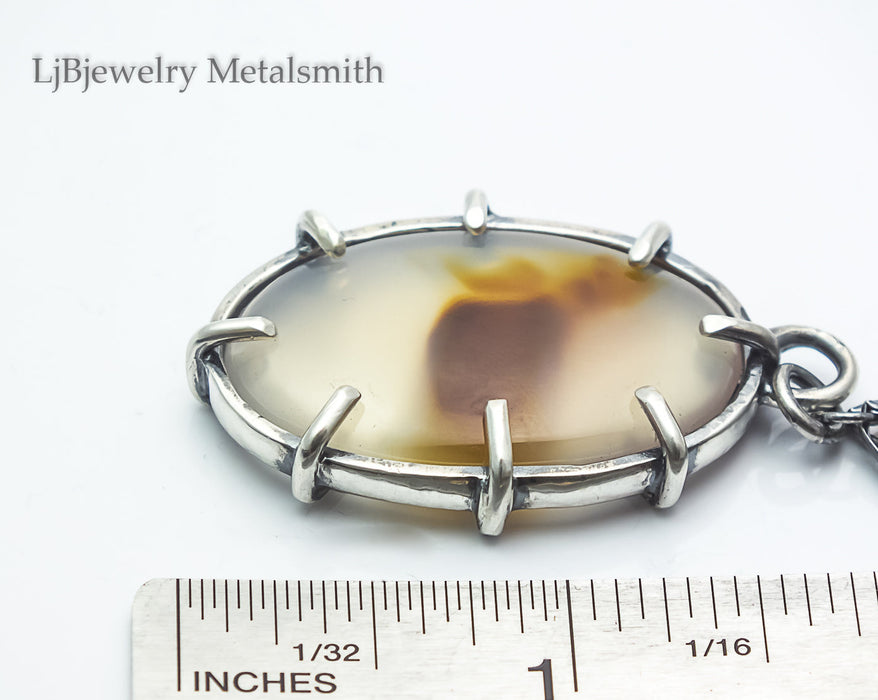 sterling silver agate pendant