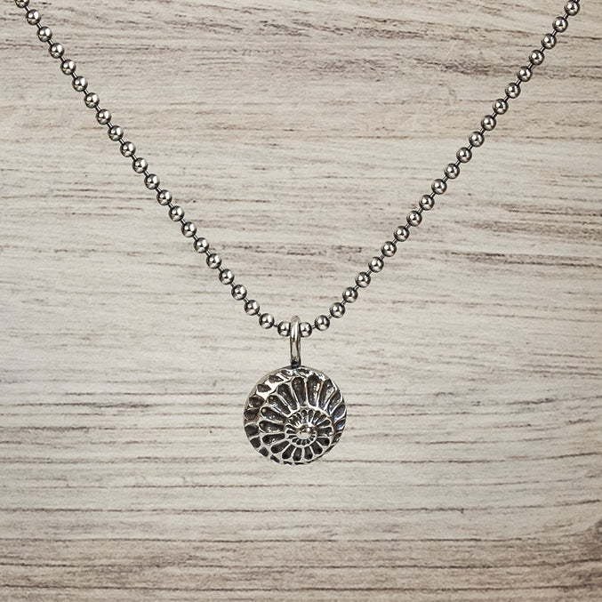 sterling silver ammonite pendant necklace