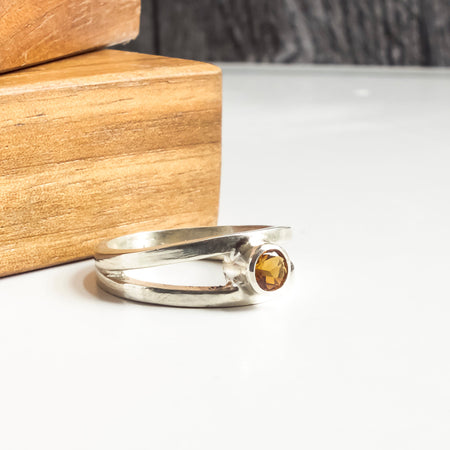 sterling silver citrine ring for women