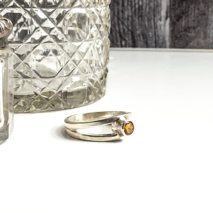 sterling silver citrine ring for women