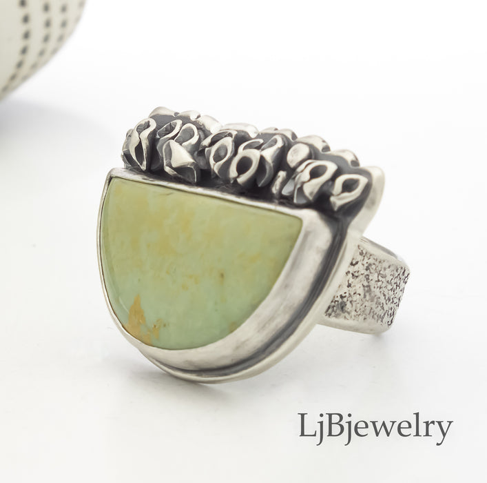 sterling silver cochise turquoise statement ring