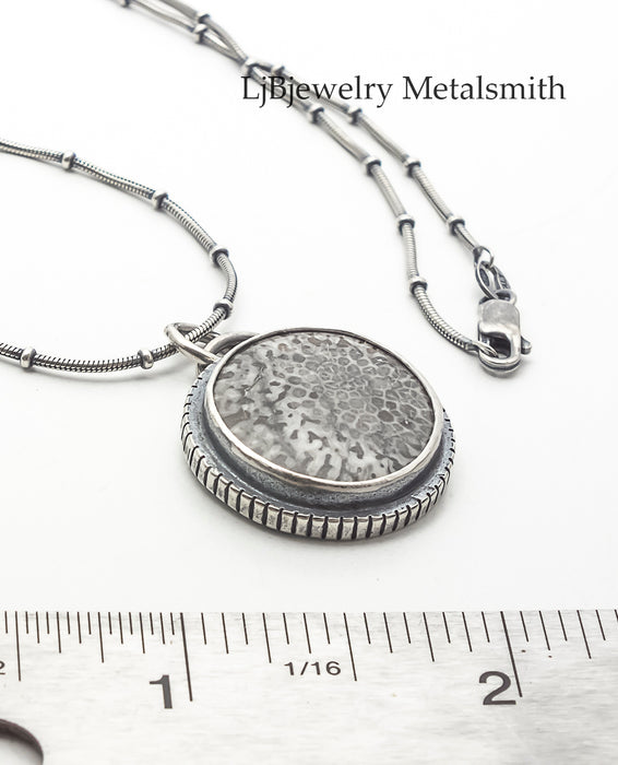 Sterling Silver Fossil Necklace