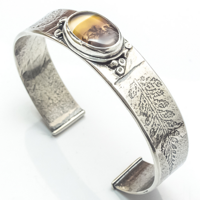 dendritic agate cuff bracelet
