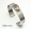 Dendritic agate silver cuff bracelet
