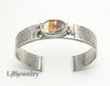 Dendritic agate silver cuff bracelet