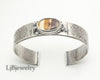 Dendritic agate silver cuff bracelet for women
