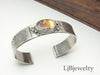 Dendritic agate silver cuff bracelet
