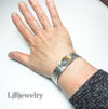 Dendritic agate silver cuff bracelet