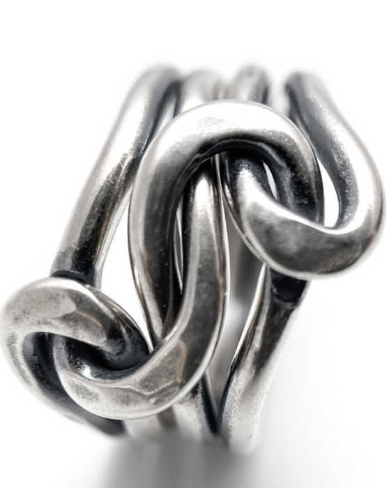 sterling silver double knot ring