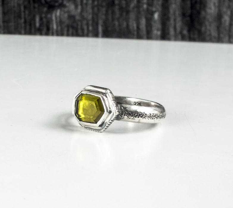 Sterling Silver Green Tourmaline Ring