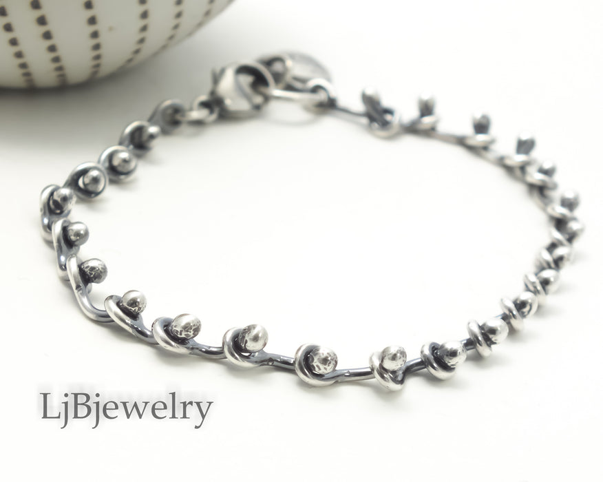 handmade sterling silver chain bracelet