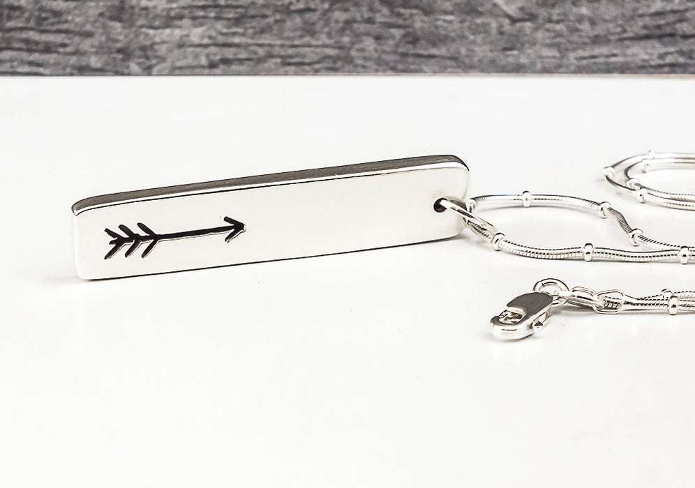 sterling silver necklace with arrow design