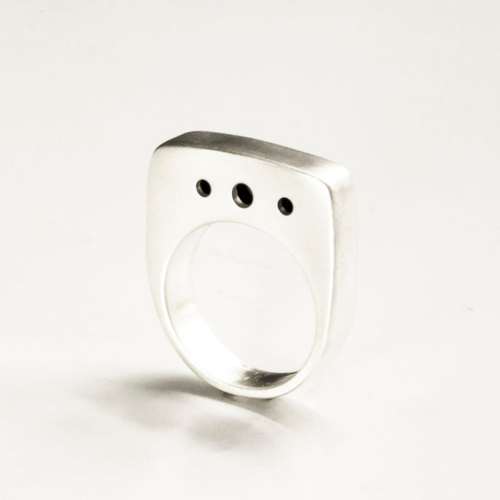 sterling silver hollow form statement ring