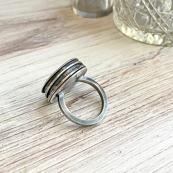 sterling silver hollow form statement ring