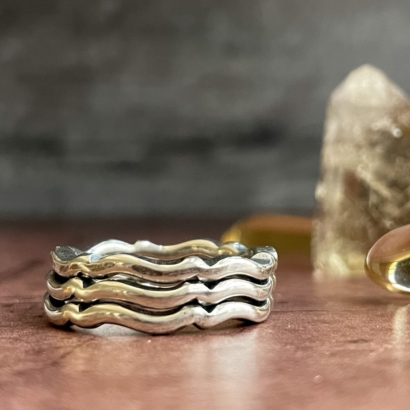 Handmade Sterling Silver Stacking Wave Ring– LjBjewelry