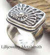 silver ammonite ring