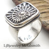 silver ammonite cast fossil ring