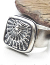 sterling silver ammonite statement ring