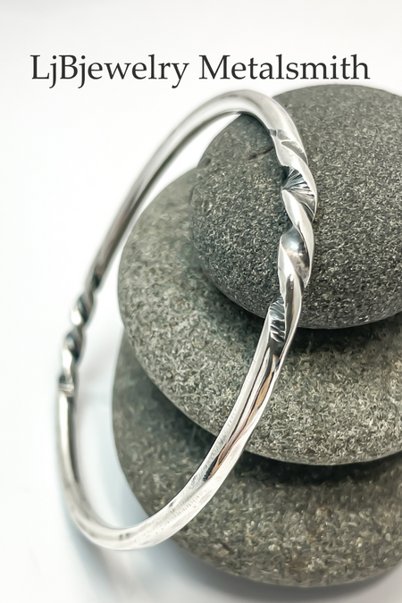 chunky silver bangle