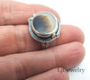 silver dendritic agate ring
