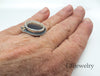 silver dendritic agate ring