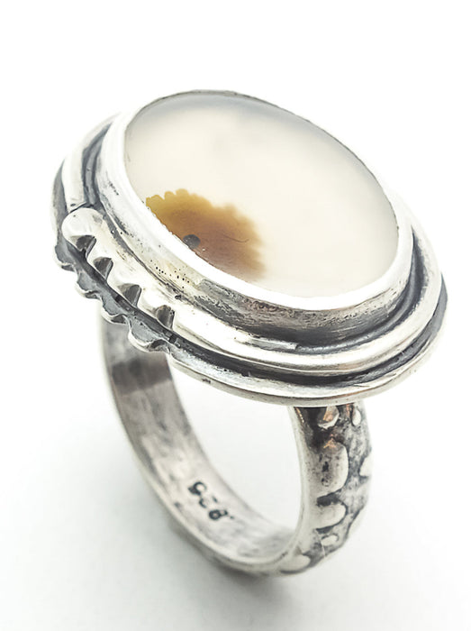 sterling silver agate ring for women