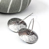 silver textured domed earrings