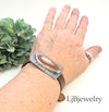 leather wristband with jasper stone