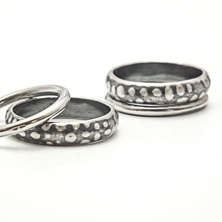 sterling silver spotted stacking ring