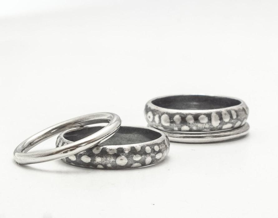sterling silver spotted stacking ring