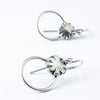 silver fllower dangle earrings