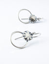 silver fllower dangle earrings