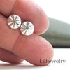 small silver round stud earrings without patina
