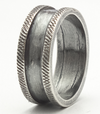 wide sterling silver textured ring band for men and women