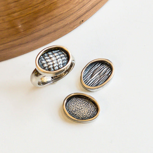 silver and gold ring