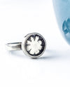 made to order small sterling silver flower ring