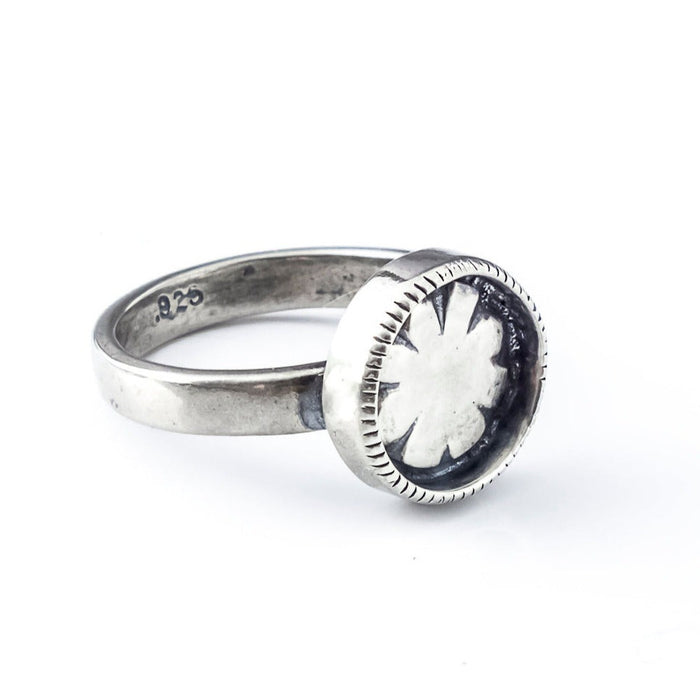 small sterling silver flower ring