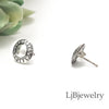 small silver sun flower stud earrings