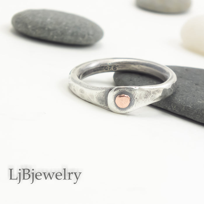 sterling silver stacking thumb ring