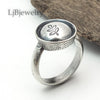 sterling silver leaf ring