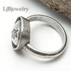 sterling silver leaf ring