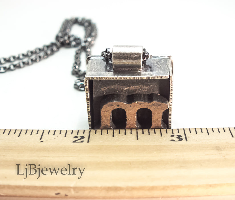 letterpress stamp pendant