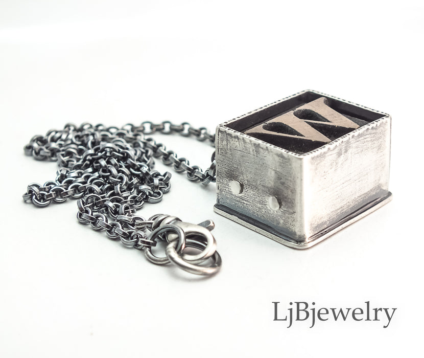 letterpress stamp pendant