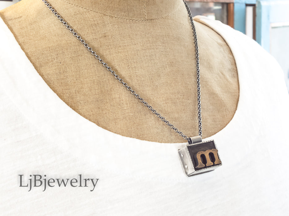 letterpress stamp pendant