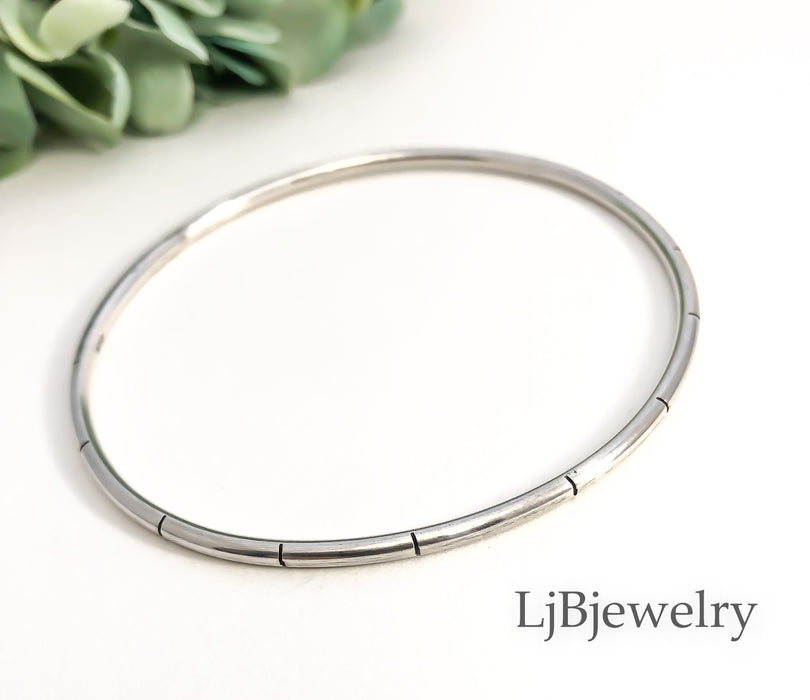 Silver Stacking Bangle - LjBjewelry