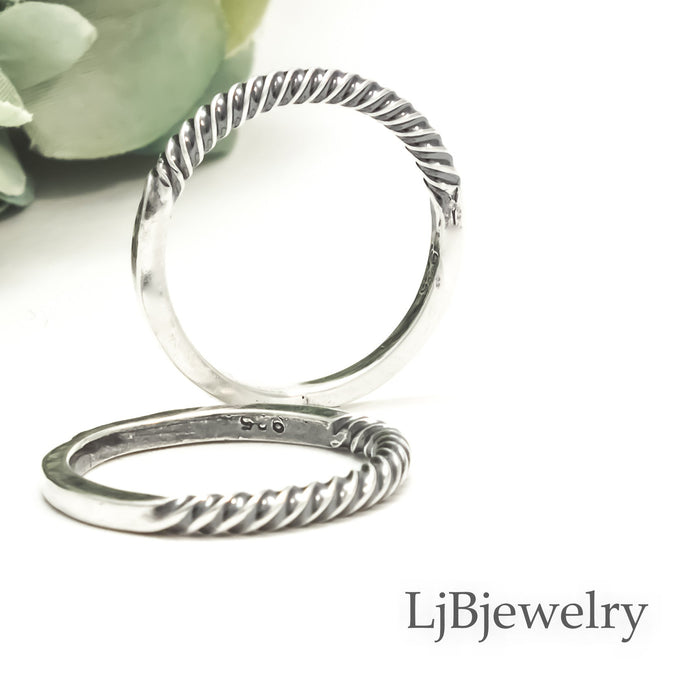 sterling silver twisted stacking ring